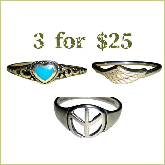 Jewelry - 3 Sterling Silver Rings